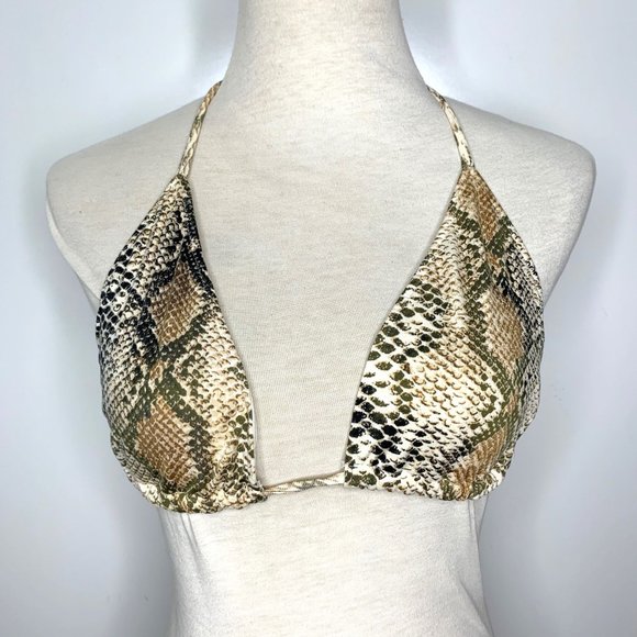 CELEBRITY by‎ Hera Collection Python Triangle Bikini Top Sz M - Picture 1 of 4